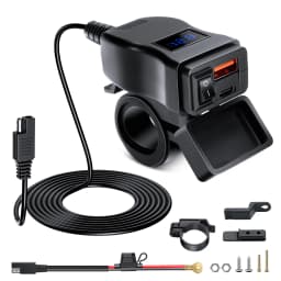 PD QC3.0 Motorcycle USB Fast Cellular Charger Waterproof Type C Port Socket Connector With Cell Mobile Voltmeter Digital Charger