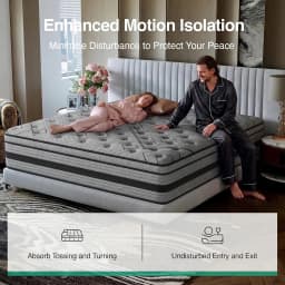 12/ 14inch Foam and Spring Hybrid Mattress, Medium Firmness, Available in Full, Queen, and King Sizes, Gel Memory Foam for Lumbar Support, Boxed Mattress