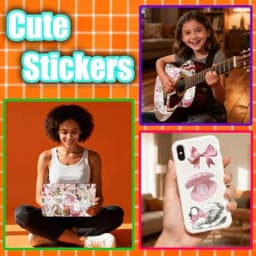 Cute Vinyl Laptop, Waterproof Aesthetic Stickers, Pink Sticker Pack for Girls Water Bottles Laptop Computer Phone Guitar 60 Coq