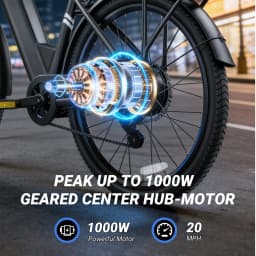 DYU C5 Adult Electric Bike 1000W Motor 480WH Lithium Battery Electric Bicycle ，7-Speed City E-Bike UL2849 Certified