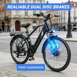 DYU C5 Adult Electric Bike 1000W Motor 480WH Lithium Battery Electric Bicycle ，7-Speed City E-Bike UL2849 Certified