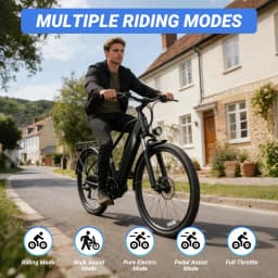 DYU C5 Adult Electric Bike 1000W Motor 480WH Lithium Battery Electric Bicycle ，7-Speed City E-Bike UL2849 Certified