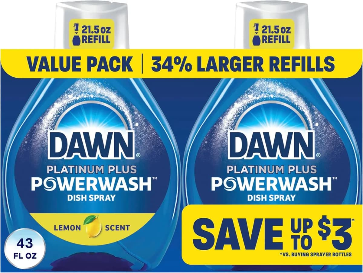Powerwash Lemon Dish Spray, Liquid Dish Soap 2 Refills, 43 Fl Oz