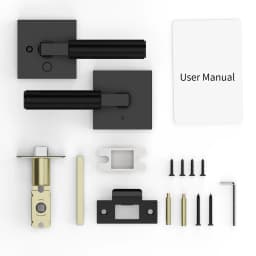 Viladepot Privacy Door Handle Keyless Reversible Door Lock Hardware Door Lever Bedroom Bathroom Left&Right Door Knob