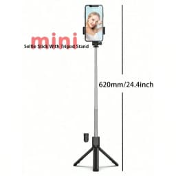 1pc Wireless Selfie Stick With Tripod, Remote Control, Phone Holder And Built-In Tripod, Suitable For Summer Vacation, Travel, Outdoor Activities, Live Streaming And Stable Recording