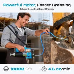 SEESII 10000PSI Electric Grease Gun Kit 4.6 OZ/MIN Auto Greasing with 2*2.0A Battery & 4000 PSI Mini Manual Grease Gun 3 Oz Portable Small Grease Gun Kit