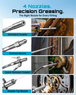 SEESII 10000PSI Electric Grease Gun Kit 4.6 OZ/MIN Auto Greasing with 2*2.0A Battery & 4000 PSI Mini Manual Grease Gun 3 Oz Portable Small Grease Gun Kit