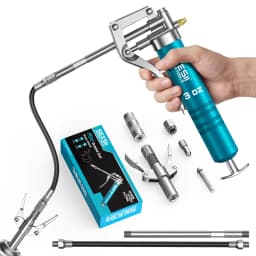 SEESII 10000PSI Electric Grease Gun Kit 4.6 OZ/MIN Auto Greasing with 2*2.0A Battery & 4000 PSI Mini Manual Grease Gun 3 Oz Portable Small Grease Gun Kit