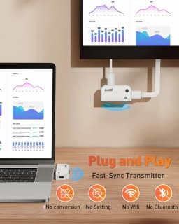 Wireless HDMI Transmitter & Receiver Kit – 4K to 1080P@60Hz, 328ft (100m) Range, Type-C, Plug&Play, 5.8G+2.4G, for Phone, Tablet, Laptop, PC to Monitor, Projector, TV