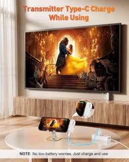 Wireless HDMI Transmitter & Receiver Kit – 4K to 1080P@60Hz, 328ft (100m) Range, Type-C, Plug&Play, 5.8G+2.4G, for Phone, Tablet, Laptop, PC to Monitor, Projector, TV