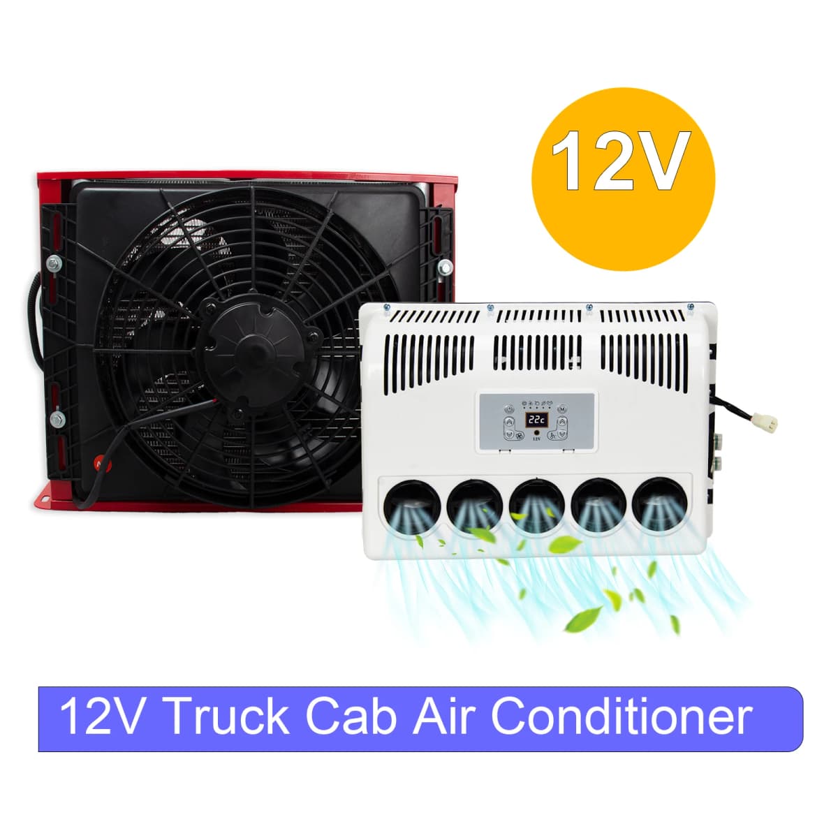 NEW 11000 BTU Truck Cab Air Conditioner 12V Split AC Kit For Semi Trucks Bus RV