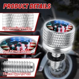 Motorcycle Accessories Rear Fender Seat Bolt Screw American Flag Chrome for Harley Electra Street Glide