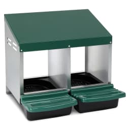 2 Hole Metal Heavy Duty Chicken Coop Nesting Box with Lid Cover to Protect Eggs
