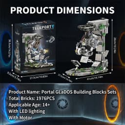 GLaDOS Portal 2 with LED Motor Building Blocks Decrypt Puzzle Game Evil Robot Aperture Lab Brick Model Kit Boys Toy Adults Kid Gift 1976PCS