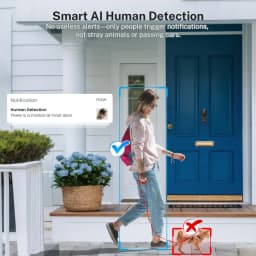 1080p Wireless Wi-Fi Video Doorbell with Two-Way Audio, Night Vision, Cloud Storage, AI Motion Detection, 2.4GHz Only