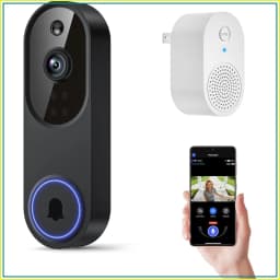 1080p Wireless Wi-Fi Video Doorbell with Two-Way Audio, Night Vision, Cloud Storage, AI Motion Detection, 2.4GHz Only