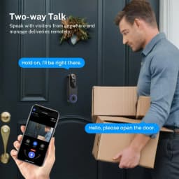 1080p Wireless Wi-Fi Video Doorbell with Two-Way Audio, Night Vision, Cloud Storage, AI Motion Detection, 2.4GHz Only