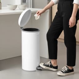 mVm Trash Can Stainless 5/12/20L Kitchen Step Trash Bin round trash can Stainless lid
