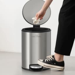 mVm Trash Can Stainless 5/12/20L Kitchen Step Trash Bin round trash can Stainless lid