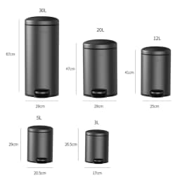 mVm Trash Can Stainless 5/12/20L Kitchen Step Trash Bin round trash can Stainless lid