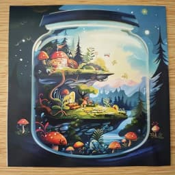 World In A Jar Fantasy Coloring Book for Kids Teens Adults, Enchanted Mini Fairy Forest Mushroom Cottage Landscape Drawing Activity Book, Thick No Bleed Paper Magical Themed Art Workbook, Great Gift for Boys Girls & Dreamy Art Fans
