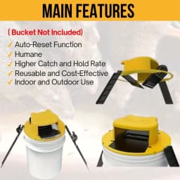 1 Pack Mouse Bucket Trap Lid Multi Catch Auto Reset Design Fit For 5 Gallon Bucket Reusable Rodent Capture Cover For Indoor And Outdoor Household Use