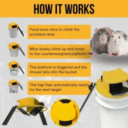 1 Pack Mouse Bucket Trap Lid Multi Catch Auto Reset Design Fit For 5 Gallon Bucket Reusable Rodent Capture Cover For Indoor And Outdoor Household Use