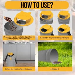 1 Pack Mouse Bucket Trap Lid Multi Catch Auto Reset Design Fit For 5 Gallon Bucket Reusable Rodent Capture Cover For Indoor And Outdoor Household Use