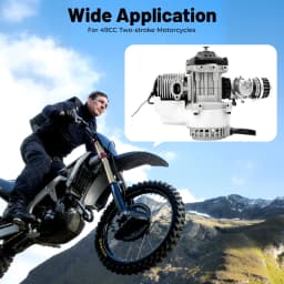 49cc 2 Stroke Single Cylinder Engine Assembly Mini Motorbike Replacement Power Motor Universal Two-Stroke Engine for Mini Dirt Bike Scooter