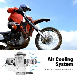 49cc 2 Stroke Single Cylinder Engine Assembly Mini Motorbike Replacement Power Motor Universal Two-Stroke Engine for Mini Dirt Bike Scooter