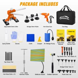 Nilight Car Dent Puller Paintless Dent Repair Kit Adjustable Lifter Glue Gun Rubber Hammer Tap-Down Pen 18 Puller Tabs Removal Tool for Car Refrigerator Dents Hail Damage Door Body Ding