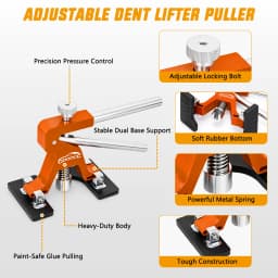 Nilight Car Dent Puller Paintless Dent Repair Kit Adjustable Lifter Glue Gun Rubber Hammer Tap-Down Pen 18 Puller Tabs Removal Tool for Car Refrigerator Dents Hail Damage Door Body Ding