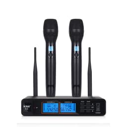 NXG K-6 UNIVERSAL-1TO2 Dual Wireless Microphone Receiver Kit, Metal Mesh Mic Head, Matte Comfort Grip, Dual Signal Antennas, Crystal Clear Hi-Fi Audio, Zero Delay Sound, Multi-Scene Wireless Mic System for Family Singing, Live Show & Small Events