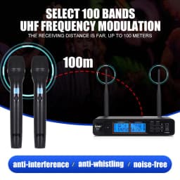 NXG K-6 UNIVERSAL-1TO2 Dual Wireless Microphone Receiver Kit, Metal Mesh Mic Head, Matte Comfort Grip, Dual Signal Antennas, Crystal Clear Hi-Fi Audio, Zero Delay Sound, Multi-Scene Wireless Mic System for Family Singing, Live Show & Small Events