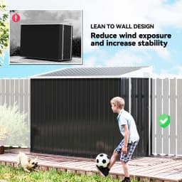 4' X 8' Steel Garden Storage Shed Metal Tool House with Lock and 2 Air Vents