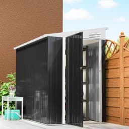 4' X 8' Steel Garden Storage Shed Metal Tool House with Lock and 2 Air Vents