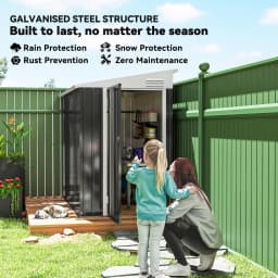 4' X 8' Steel Garden Storage Shed Metal Tool House with Lock and 2 Air Vents