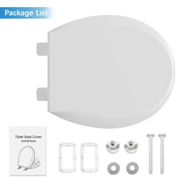 White Round Toilet Seat with Built-in Magnetic Potty Training Seat, Soft Quiet Close Non-Slip Cover for Round Oval Toilets, Easy Install Clean for Adult Kids