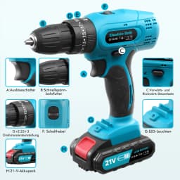 Lithium Battery-Powered Screwdriver, Electric Screwdriver, Electric Hand Drill, Electric Impact Drill, Combo Set, Home DIY Kit