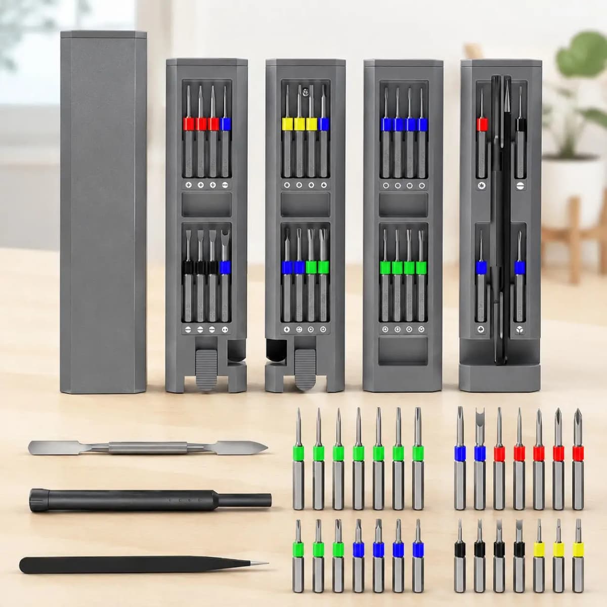 Professional Precision Screwdriver Set 71 in 1 Magnetic Bits Kit for Mobile Phone Laptop Computer Home Repair Dismantling Tools with 50mm 44mm 40mm 31mm Bits Stainless Steel Handle Ergonomic Grip Portable Electronics Repair
