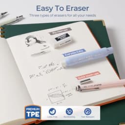 Cute Mechanical Pencil Set, 4PCS Pastel Drafting Pencils with 4 Tube HB Lead Refills, 4B Erasers, Rotary Retractable Eraser and