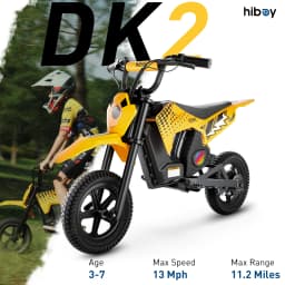 Hiboy DK2 Electric Dirt Bike for Kids Age 3-7 , Up to 13Mph 3-Speed Motorcycle & 11.2 Miles Range with Smart LED Display Gift for Boys Girls