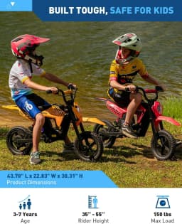 Hiboy DK2 Electric Dirt Bike for Kids Age 3-7 , Up to 13Mph 3-Speed Motorcycle & 11.2 Miles Range with Smart LED Display Gift for Boys Girls