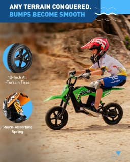 Hiboy DK2 Electric Dirt Bike for Kids Age 3-7 , Up to 13Mph 3-Speed Motorcycle & 11.2 Miles Range with Smart LED Display Gift for Boys Girls