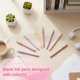 12 PCS Pink Pen Black Ink, Pink Pens with Smooth Writing for Professionals, Cute Office Supplies Gifts for Women