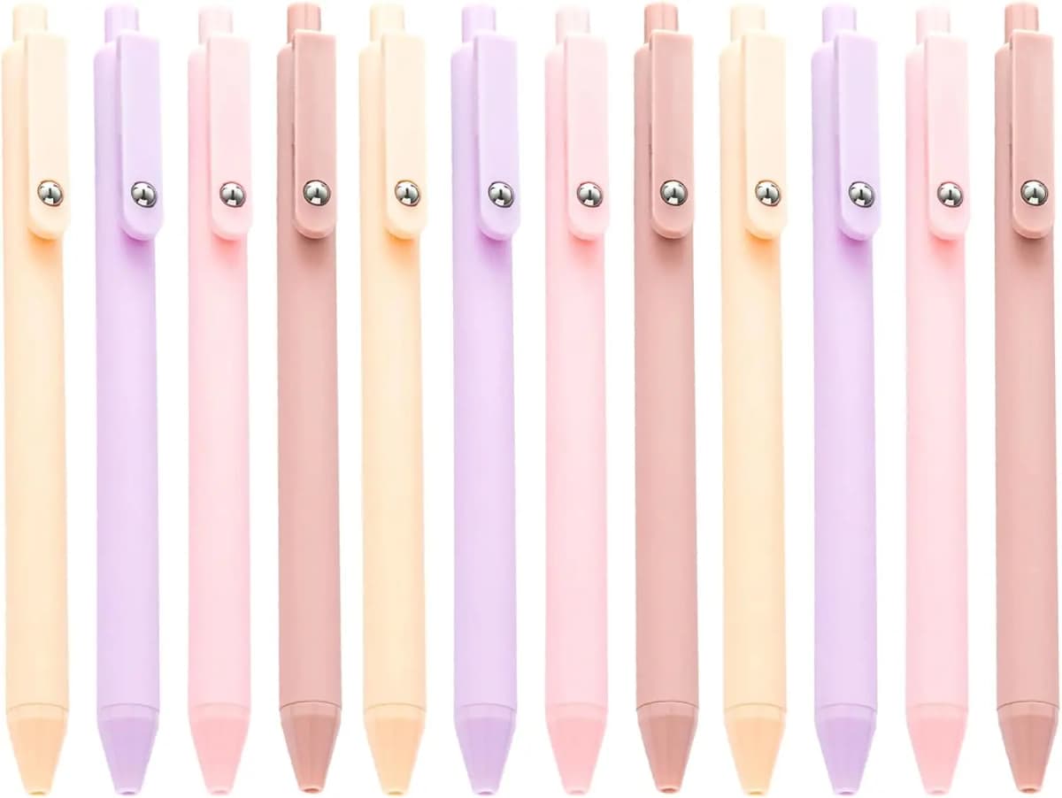 12 PCS Pink Pen Black Ink, Pink Pens with Smooth Writing for Professionals, Cute Office Supplies Gifts for Women