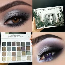 24-Color Halloween Eyeshadow & Makeup Brushes & Mascara Eye Makeup Set, Earth-Tone Smoky Matte and Shimmer for a Natural Look