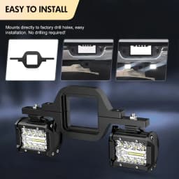 Universal 4Inch 60W Led Light Bar + Tow Hitch Mount Brackets Backup Reverse Lights Rear Search Lighting For Pickup ATV SUV Truck Trailer Spot Flood Offroad Car Lights Bar