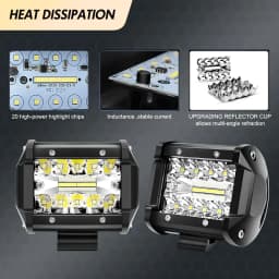 Universal 4Inch 60W Led Light Bar + Tow Hitch Mount Brackets Backup Reverse Lights Rear Search Lighting For Pickup ATV SUV Truck Trailer Spot Flood Offroad Car Lights Bar