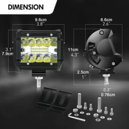 Universal 4Inch 60W Led Light Bar + Tow Hitch Mount Brackets Backup Reverse Lights Rear Search Lighting For Pickup ATV SUV Truck Trailer Spot Flood Offroad Car Lights Bar